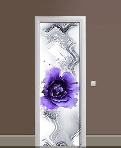 Наліпка на дверь Zatarga «Бузкова акварель» 650х2000 мм виниловая 3Д Наліпка декор самоклеящаяся