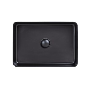 Раковина-чаша Qtap Tern 500х350х145 Matt black з донним клапаном QT1711A055MB в Дніпропетровській області от компании интернет-магазин "БЫТПРОМТОРГ"