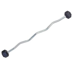 Штанга фіксована вигнута гумова planeta-sport Rubber Hexagon Barbell 15кг TA-6231-15 l-95см в Дніпропетровській області от компании интернет-магазин "БЫТПРОМТОРГ"