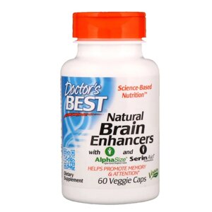 Вітаміни для мозку з GPC та PS, Doctor's Best, Brain Enhancers, 60 капсул (3270)