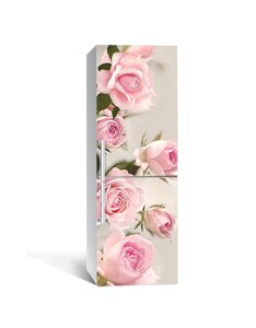 Наліпка на холодильник Zatarga «клейкий Рожеві Бутони Троянди » 600х1800 мм вінілова 3Д Наліпка декор
