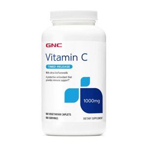 Вітамін C для спорту GNC Vitamin C with Citrus Bioflavonoids, Timed-Release 1000 mg 180 Veg Caplets в Дніпропетровській області от компании интернет-магазин "БЫТПРОМТОРГ"