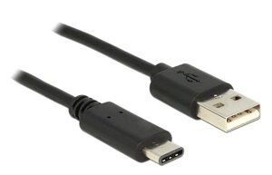 Кабель пристроїв Delock USB Type-C-2.0A M/M 1.0m (USB2.0) 3xShield AWG24+30 D=3.0 чорний (70.08.3600)