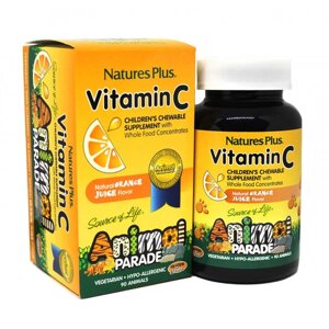 Вітамін C Nature's Plus Animal Parade, Vitamin C 90 Chewable Tabs Orange