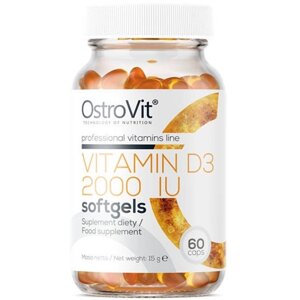 Вітамін D для спорту OstroVit Vitamin D3 2000 IU 60 Caps