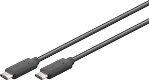 Кабель пристроїв Goobay USB Type-C M/M 1.0m (USB3.0) 2xShielded D=3.8mm Cu чорний (75.06.7976)