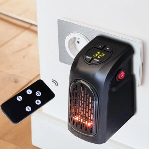 Портативний тепловентилятор міні електрообігрівач в розетку Handy heater дуйка 400 Вт Чорний