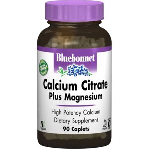 Мікроелемент Кальцій Bluebonnet Nutrition Calcium Citrate Plus Magnesium 90 Caplets BLB0716