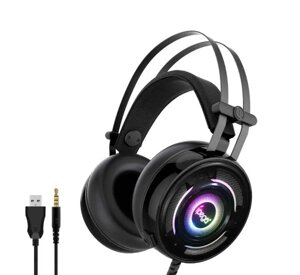 Ігрові геймерські навушники IPega Gaming PG-R008 з мікрофоном і RGB подсвіткою чорні