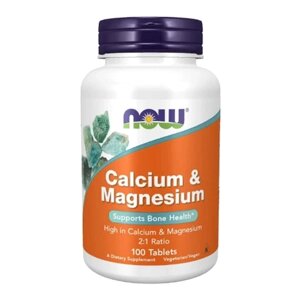 Мікроелемент Кальцій NOW Foods Calcium & Magnesium, 500/250 mg 100 Tabs