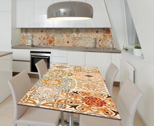 Наліпка 3Д вінілова на стіл Zatarga «Велика азулежу» 650х1200 мм для будинків, квартир, столів, кав'ярень, кафе