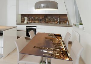 Наліпка 3Д виниловая на стол Zatarga «Ночной квартал» 600х1200 мм для домов, квартир, столов, кофейн, кафе