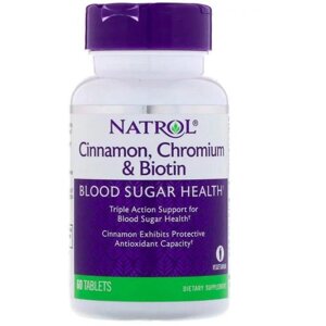 Мікроелемент Хром Natrol Cinnamon Chromium & Biotin 60 Tabs в Дніпропетровській області от компании интернет-магазин "БЫТПРОМТОРГ"