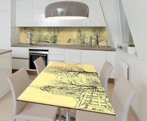 Наліпка 3Д вінілова на стіл Zatarga «Празька легенда» 600х1200 мм для будинків, квартир, столів, кофеєнь,