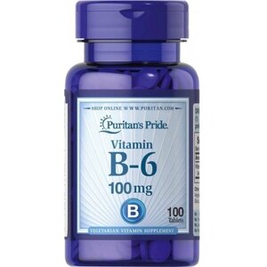 Пірідоксін Puritan's Pride Vitamin B-6 (Pyridoxine Hydrochloride) 100 mg 100 Tabs