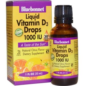 Вітамін D Bluebonnet Nutrition Liquid Vitamin D3 1000IU 30 ml Natural Citrus Flavor в Дніпропетровській області от компании интернет-магазин "БЫТПРОМТОРГ"