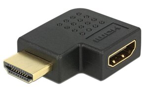 Перехідник моніторний Delock HDMI M/F (адаптер) 90°вліво v1.3 Gold чорний (70.06.5077) в Дніпропетровській області от компании интернет-магазин "БЫТПРОМТОРГ"