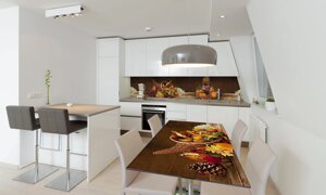 Наліпка 3Д вінілова на стіл Zatarga «Ріг достатку натюрморт овочі» 600х1200 мм для будинків, квартир, столів,