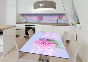 Наліпка 3Д виниловая на стол Zatarga «Лиловая гортензия» 600х1200 мм для домов, квартир, столов, кофейн, кафе