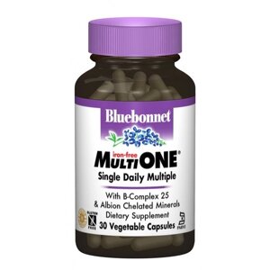 Вітамінно-мінеральний комплекс Bluebonnet Nutrition MultiONE Iron free 30 Veg Caps