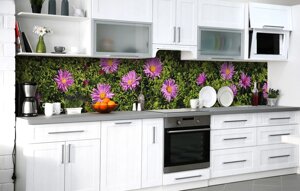 Скинали на кухню Zatarga «Садові квіти» 600х2000 мм вінілова 3Д Наліпка кухонний фартух самоклеюча