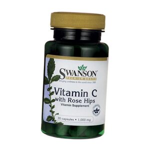 Вітамін C Swanson Vitamin C with Rose Hips 1000 mg 30 Caps SWA-11251