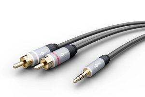 Кабель аудіо-адаптер Goobay Jack 3.5mm 3pin-RCAx2 M/M  5.0m Stereo GoobayPlus Metal 2xShield чорний (75.07.9066) в Дніпропетровській області от компании интернет-магазин "БЫТПРОМТОРГ"