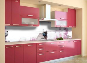 Скинали на кухню Zatarga «Рожеве озеро Фарби» 600х2500 мм вінілова 3Д Наліпка кухонний фартух