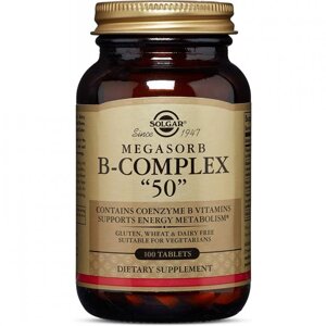 У комплекс Solgar Megasorb B-Complex "50" 100 Tabs