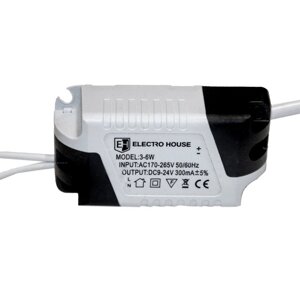 Драйвер для LED панелей 3-6 Вт Input: AC 175-265 В Output: DC9-24V 300mA