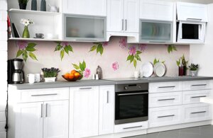 Скинали на кухню Zatarga «Зефірні квіти» 600х2000 мм вінілова 3Д Наліпка кухонний фартух самоклеюча