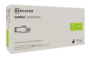 Рукавички латексні Mercator Medical Santex Powdered S Кремові 100 шт (00-00000009) в Дніпропетровській області от компании интернет-магазин "БЫТПРОМТОРГ"