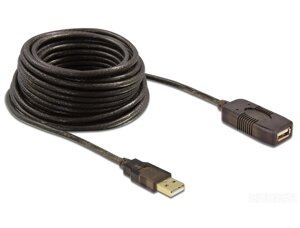 Подовжувач пристроїв активн Delock USB2.0 A M/F (Active)  5.0m AWG22+28 (каскад до 25m) чорний (70.08.2308) в Дніпропетровській області от компании интернет-магазин "БЫТПРОМТОРГ"