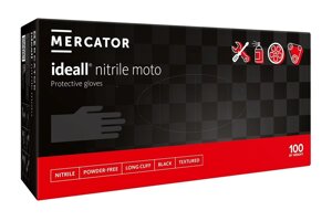 Рукавички міцні нітрилові Mercator Medical Ideall Nitrile Moto M Чорні 100 шт (00-00000157) в Дніпропетровській області от компании интернет-магазин "БЫТПРОМТОРГ"