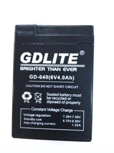 Акумулятор батарея GDLITE 6V 4.0Ah GD-640 (004108) в Дніпропетровській області от компании интернет-магазин "БЫТПРОМТОРГ"