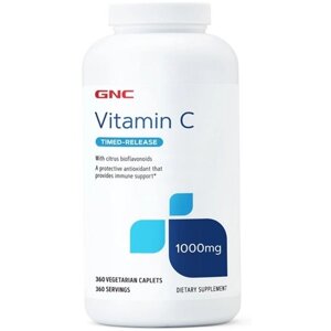 Вітамін C для спорту GNC Vitamin C with Citrus Bioflavonoids, Timed-Release 1000 mg 360 Veg Caplets в Дніпропетровській області от компании интернет-магазин "БЫТПРОМТОРГ"