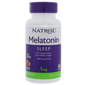 Мелатонін швидкого вивільнення Natrol, смак полуниці, Melatonin, 1 мг, 90 таблеток (11116) в Дніпропетровській області от компании интернет-магазин "БЫТПРОМТОРГ"