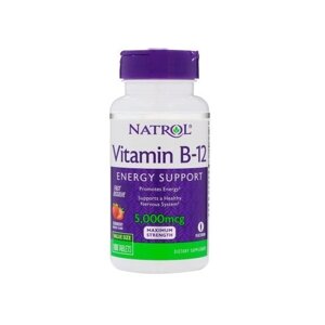 Метілкобаламін Natrol Vitamin B-12 5000 mcg 100 Tabs Strawberry Flavor в Дніпропетровській області от компании интернет-магазин "БЫТПРОМТОРГ"