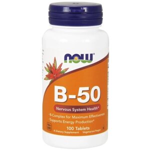 У комплекс NOW Foods Vitamin B-50 100 Tabs