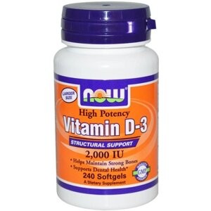 Вітамін D NOW Foods Vitamin D-3 2,000 IU 240 Softgels