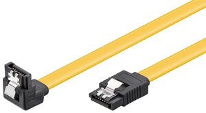 Кабель накопичувача Goobay SATA 7p M/M 0.3m 90°вниз 6Gbps AWG26 Latch жовтій (75.09.5018)