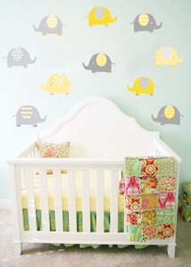 Наліпки на стіну в дитячу вінілова "набір слоники 1" для дітей, ясла, дитячий сад
