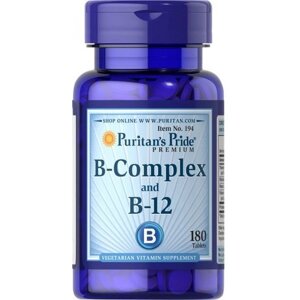 У комплекс Puritan's Pride Vitamin B-Complex And Vitamin B-12 180 Tabs