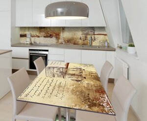 Наліпка 3Д виниловая на стол Zatarga «Под Старину» 600х1200 мм для домов, квартир, столов, кофейн,