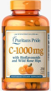 Вітамін C Puritan's Pride Vitamin C-1000 mg with Bioflavonoids & Rose Hips 250 Caplets в Дніпропетровській області от компании интернет-магазин "БЫТПРОМТОРГ"