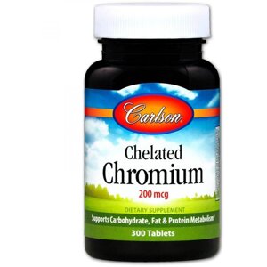 Мікроелемент Хром Carlson Labs Chelated Chromium 200 mcg 300 Tabs