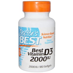 Вітамін D3 Doctor's Best 2000 МО 180 капсул (9476)