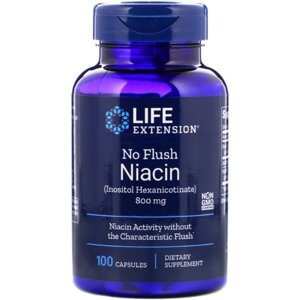 Ніацин Life Extension No Flush Niacin 800 mg 100 Caps LEX-37310