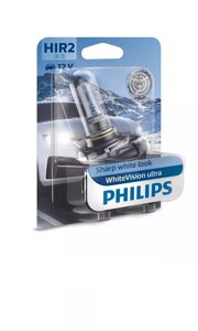 Автолампа PHILIPS 9012WVUB1 HIR2 12V WhiteVision ultra +60% (3700K) B1