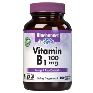 Тіамін Bluebonnet Nutrition Vitamin B1 100 mg 100 Caps в Дніпропетровській області от компании интернет-магазин "БЫТПРОМТОРГ"